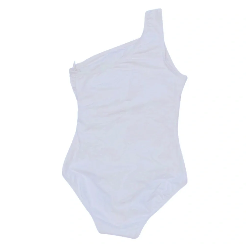 Michael Kors Women White Embellished One-Shoulder One-Piece Swimsuit Size US 16